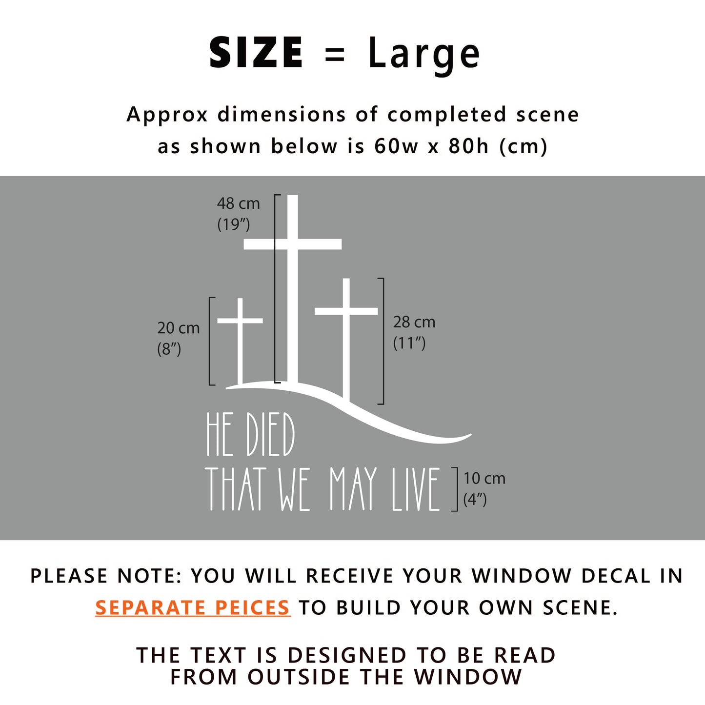 'He Died' Easter Window Decal