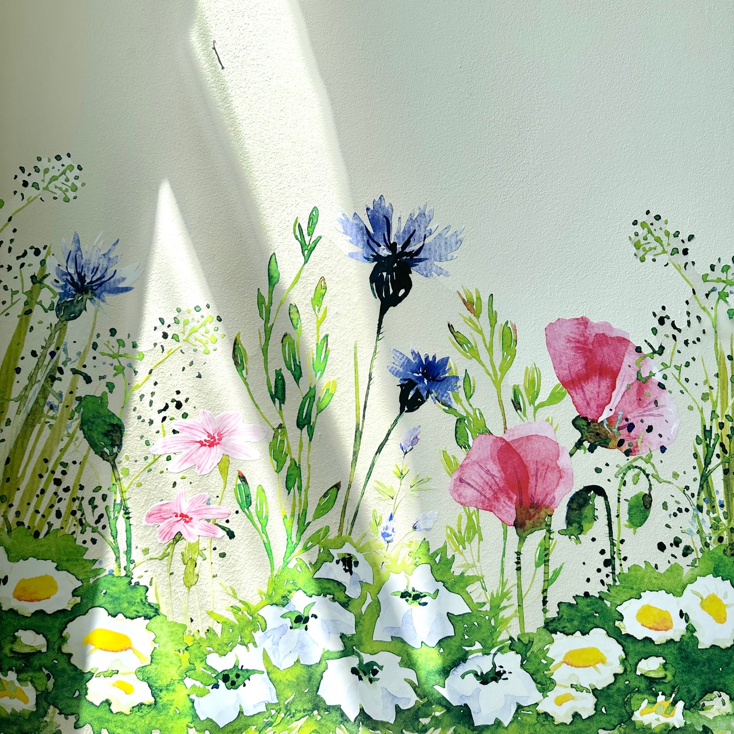 Watercolour Meadow Wall Decal Corners - Top - Dizzy Duck Designs