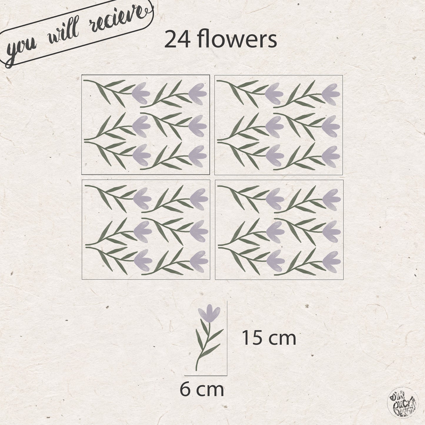 Lilac Flower Wall Decal Set