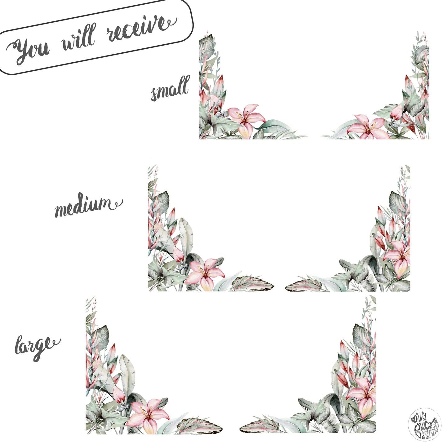 2x Tropical Grass Window Decal Corners - Dizzy Duck Designs