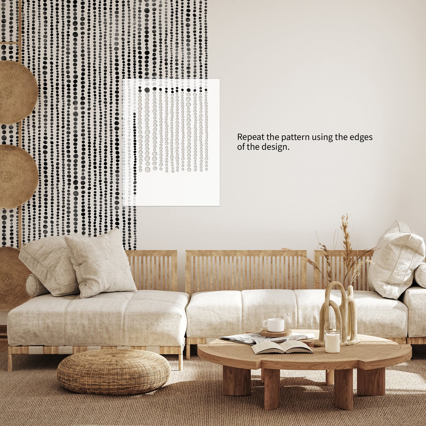 Boho Bead Stripe Wall Stencil