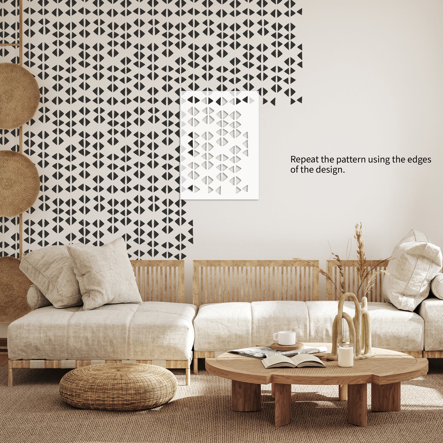 Boho Triangles Wall / Furniture Stencil