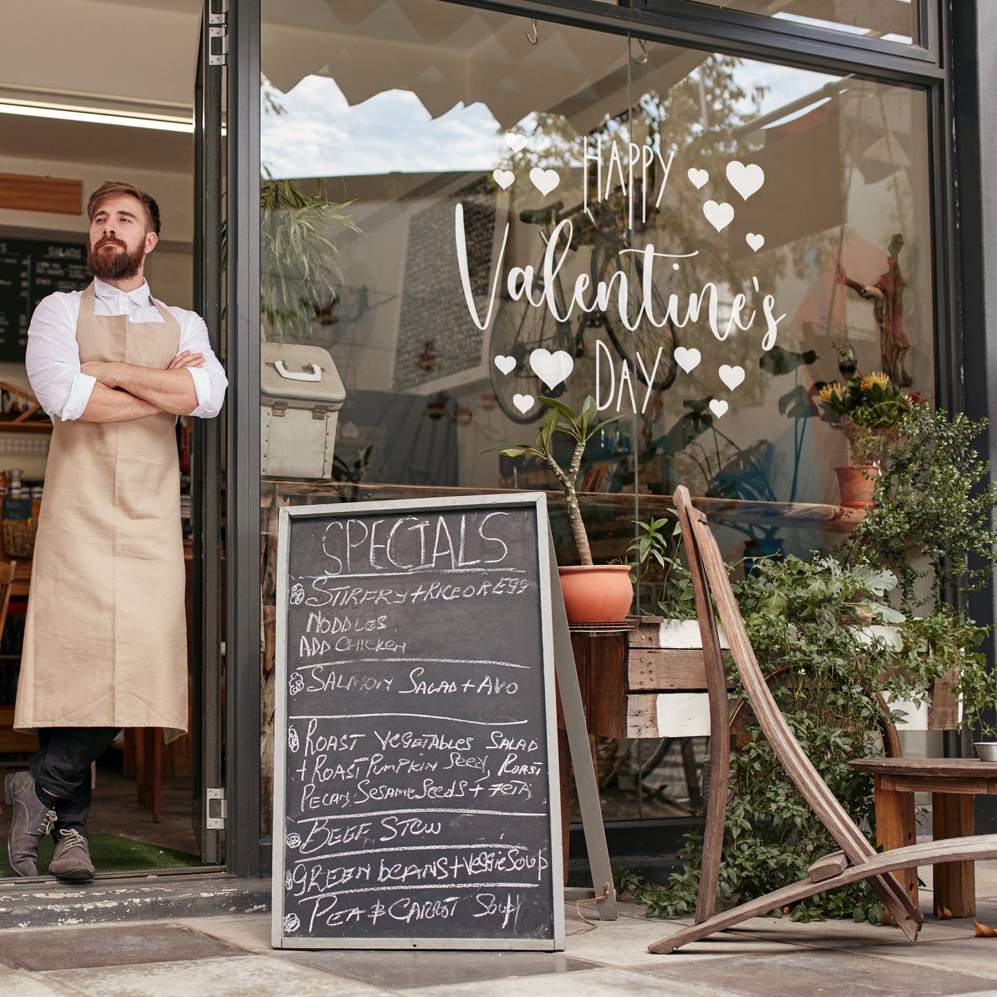 Happy Valentines Day Quote Window Decal - Dizzy Duck Designs