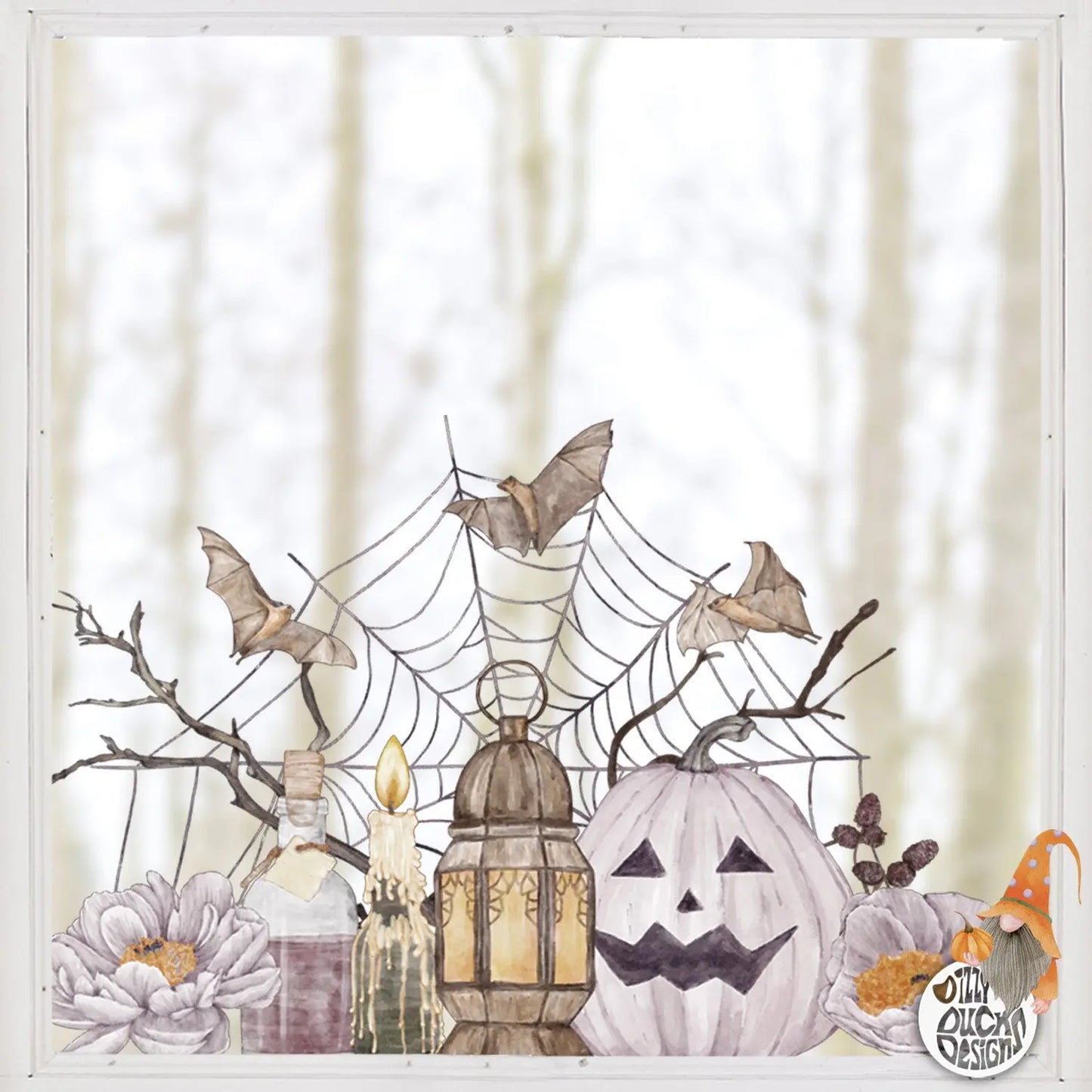 Halloween Web Window Decal - Dizzy Duck Designs