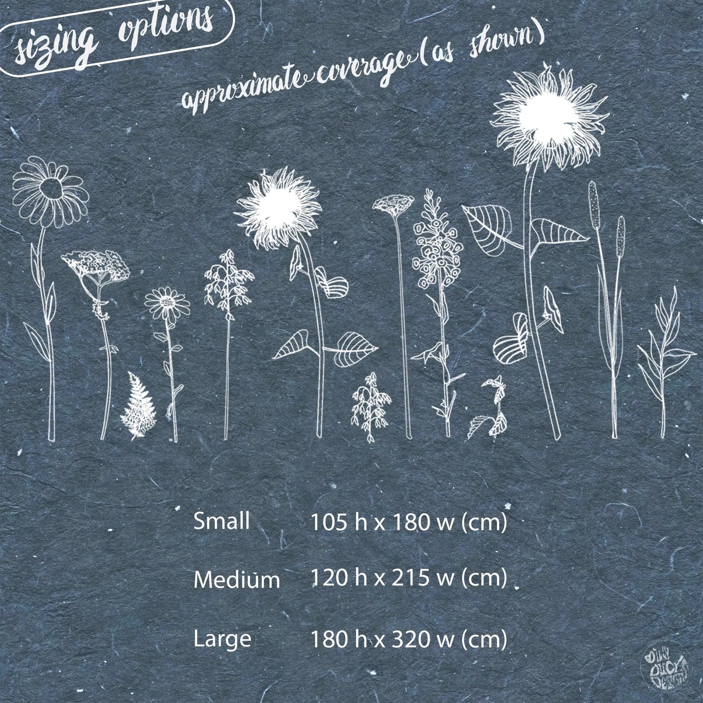 Hand Drawn Flower Wall Decal Set - White - Dizzy Duck Designs