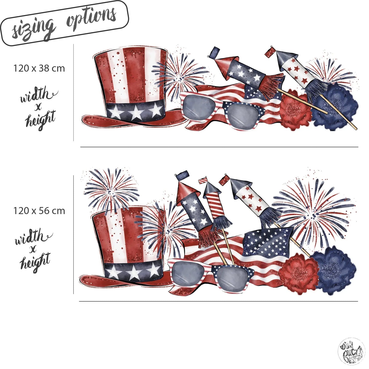 Independence Day Window Decal - Dizzy Duck Designs