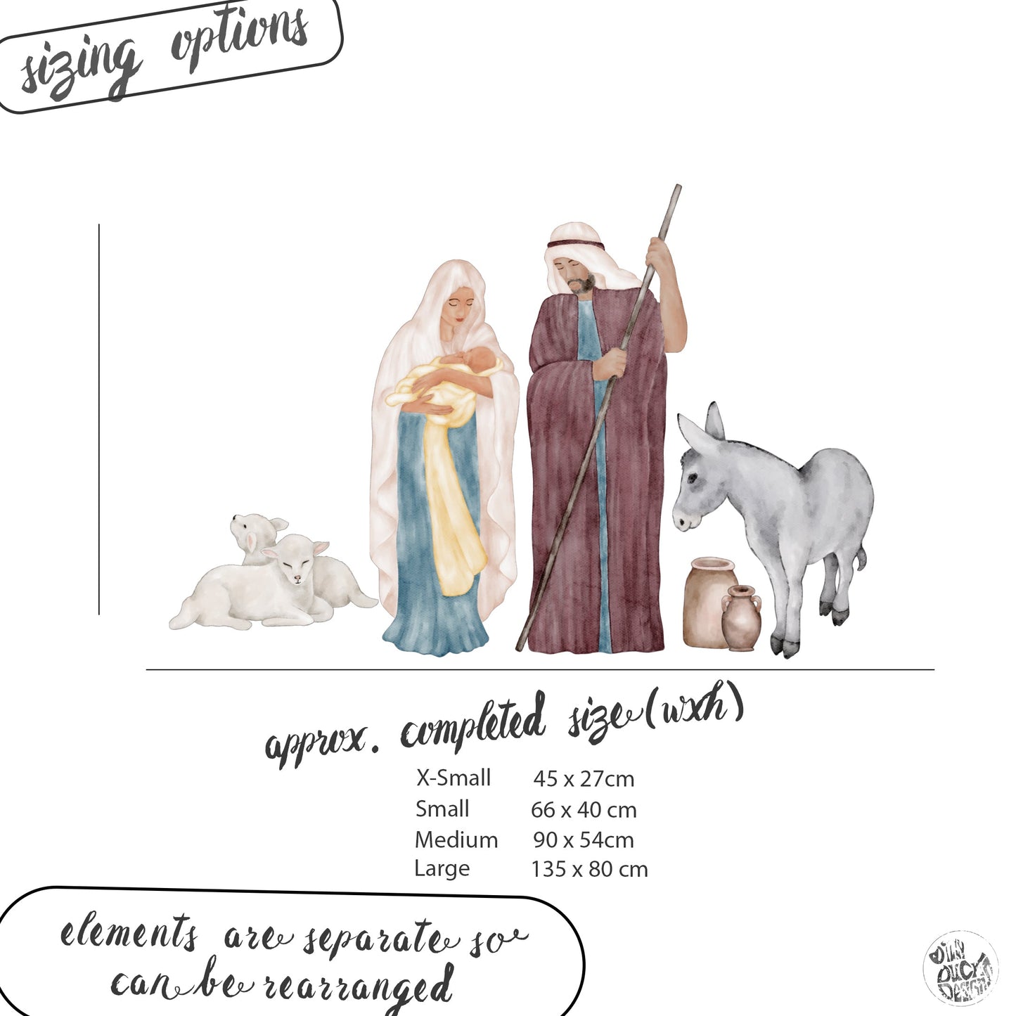 Nativity Scene Decal Set - Dizzy Duck Designs