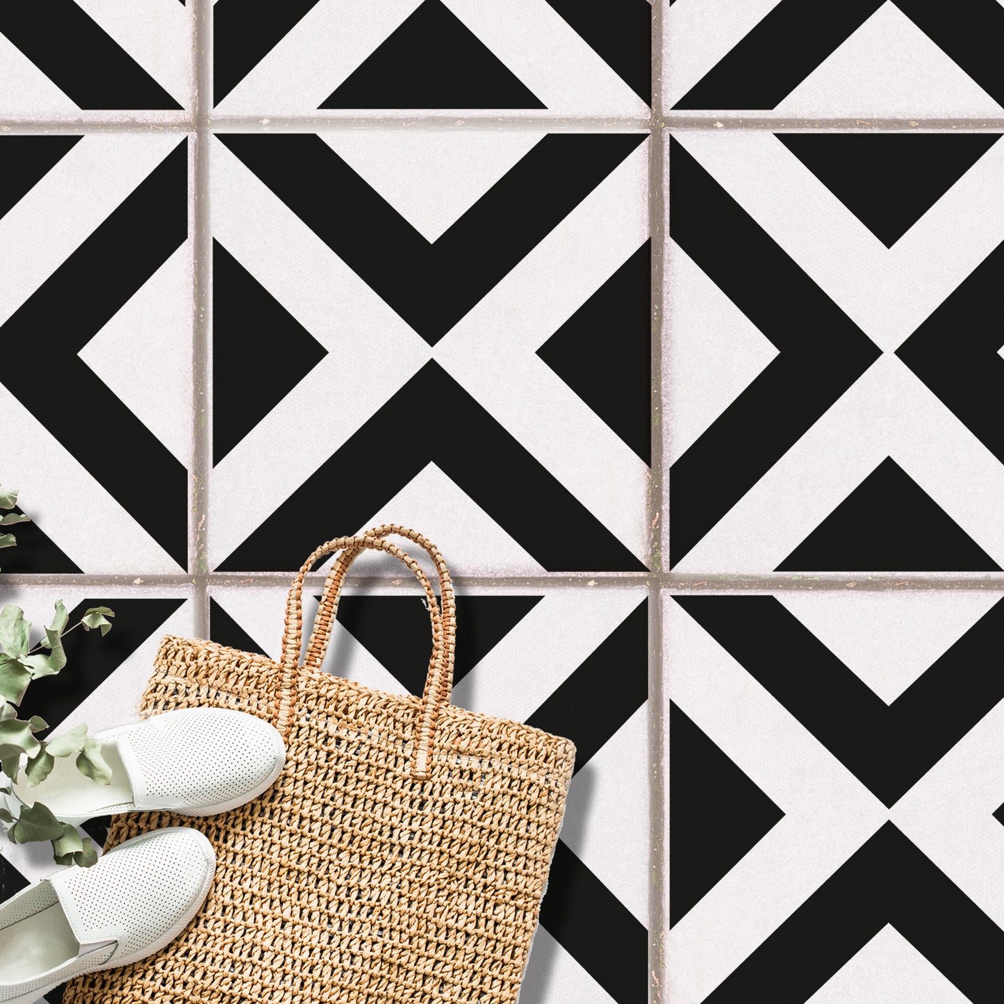 Patio Stencil for Affordable DIY Tile Effect 'Ksar'