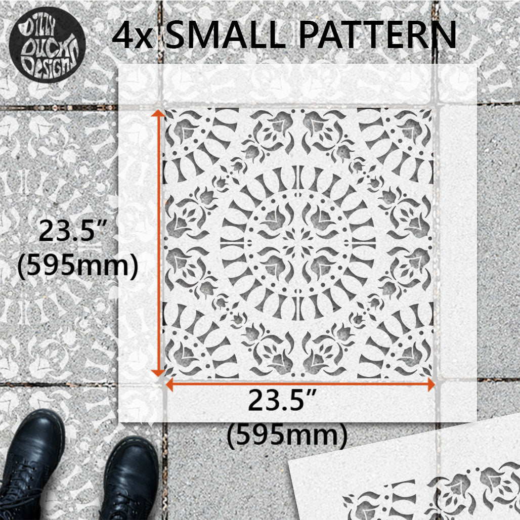 Patio Stencil for Stylish Outdoor Floor Designs 'Laya'