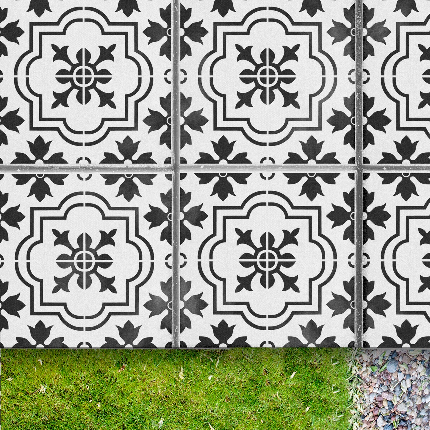 Beginner-Friendly Patio Stencil for Outdoor Floors 'Marbella'