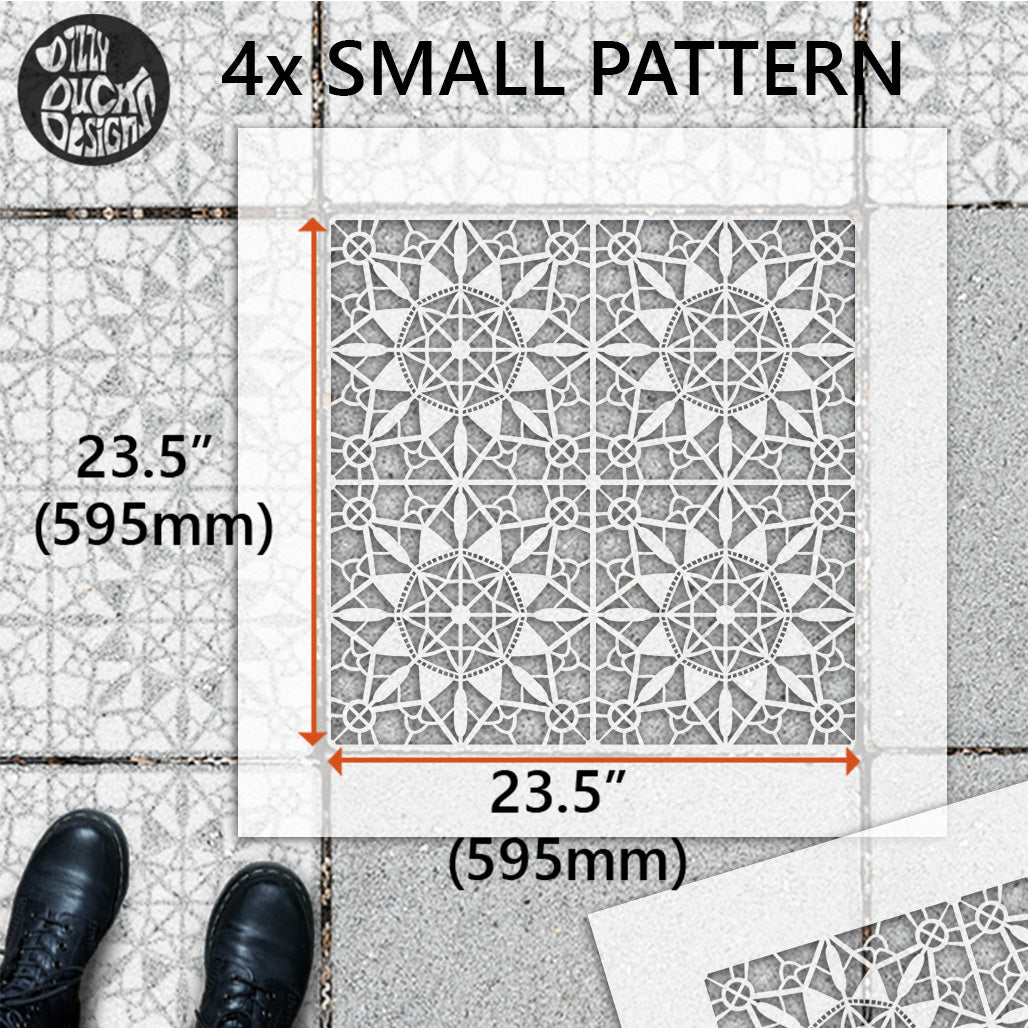 Patio Stencil to Transform Concrete for Less 'Macrame'