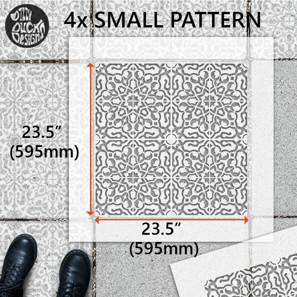 Patio Stencil for DIY Outdoor Tile Effect 'Nadia'