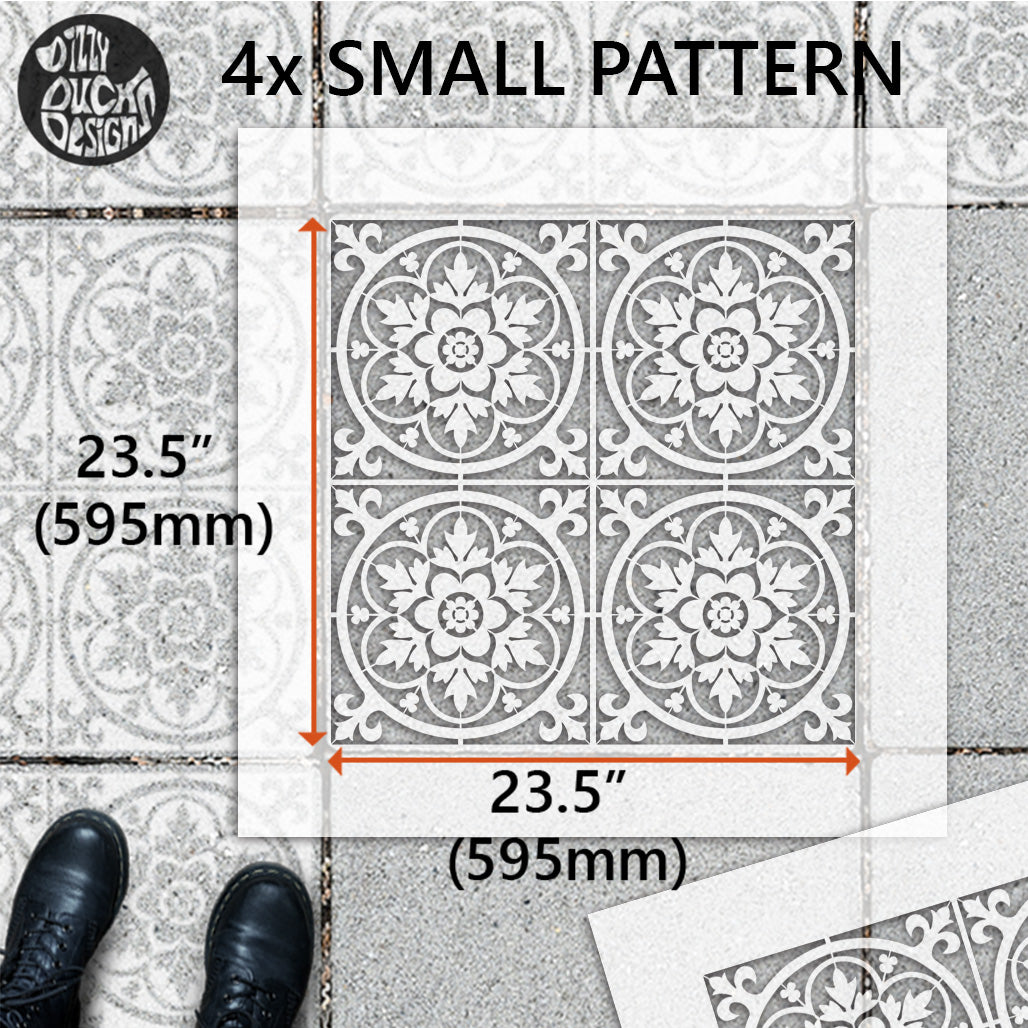 Patio Stencil for Budget-Friendly Patio Makeover 'Stratford'