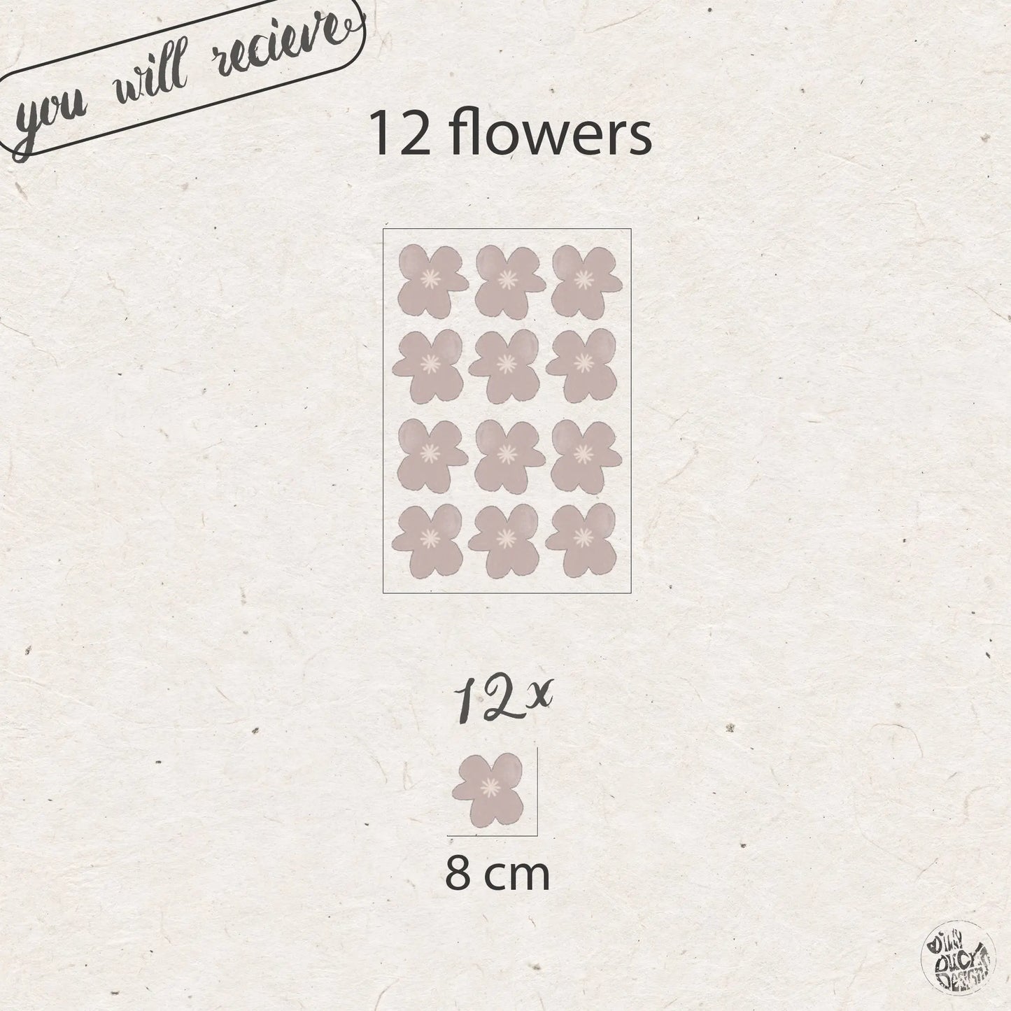 Pink Flower Wall Decal Set - Dizzy Duck Designs