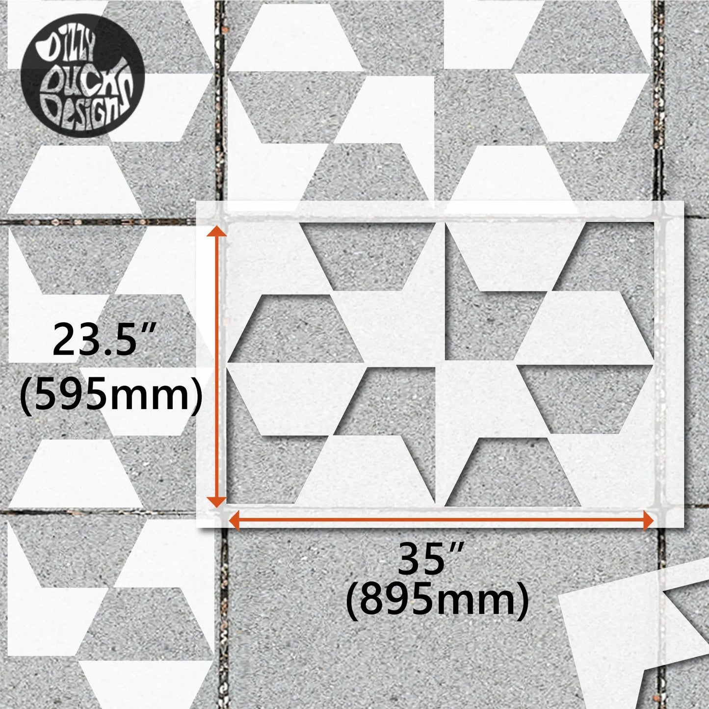 Safi Patio Stencil - Rectangle Slabs - Dizzy Duck Designs