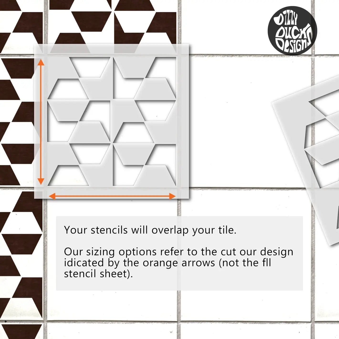 Safi Tile Stencil - Dizzy Duck Designs
