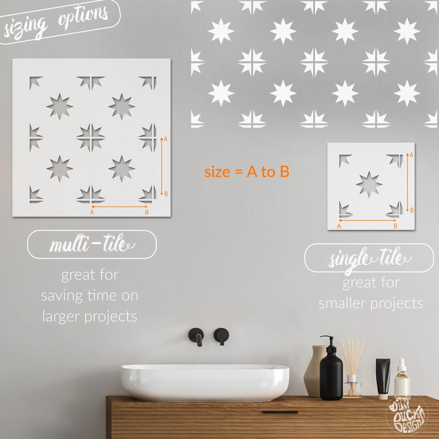 Star Faux Tile - Dizzy Duck Designs