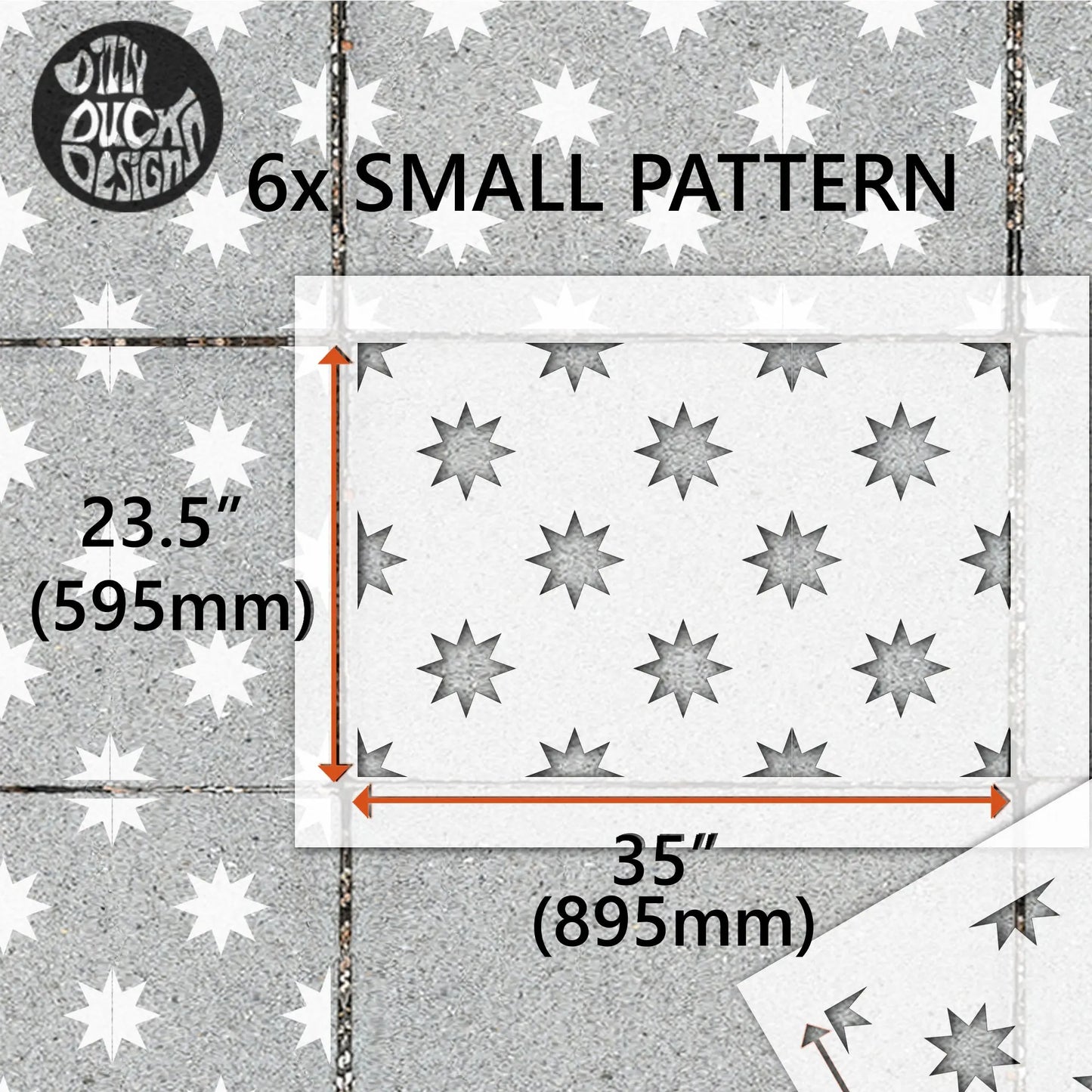 Star Patio Stencil - Rectangle Slabs - Dizzy Duck Designs