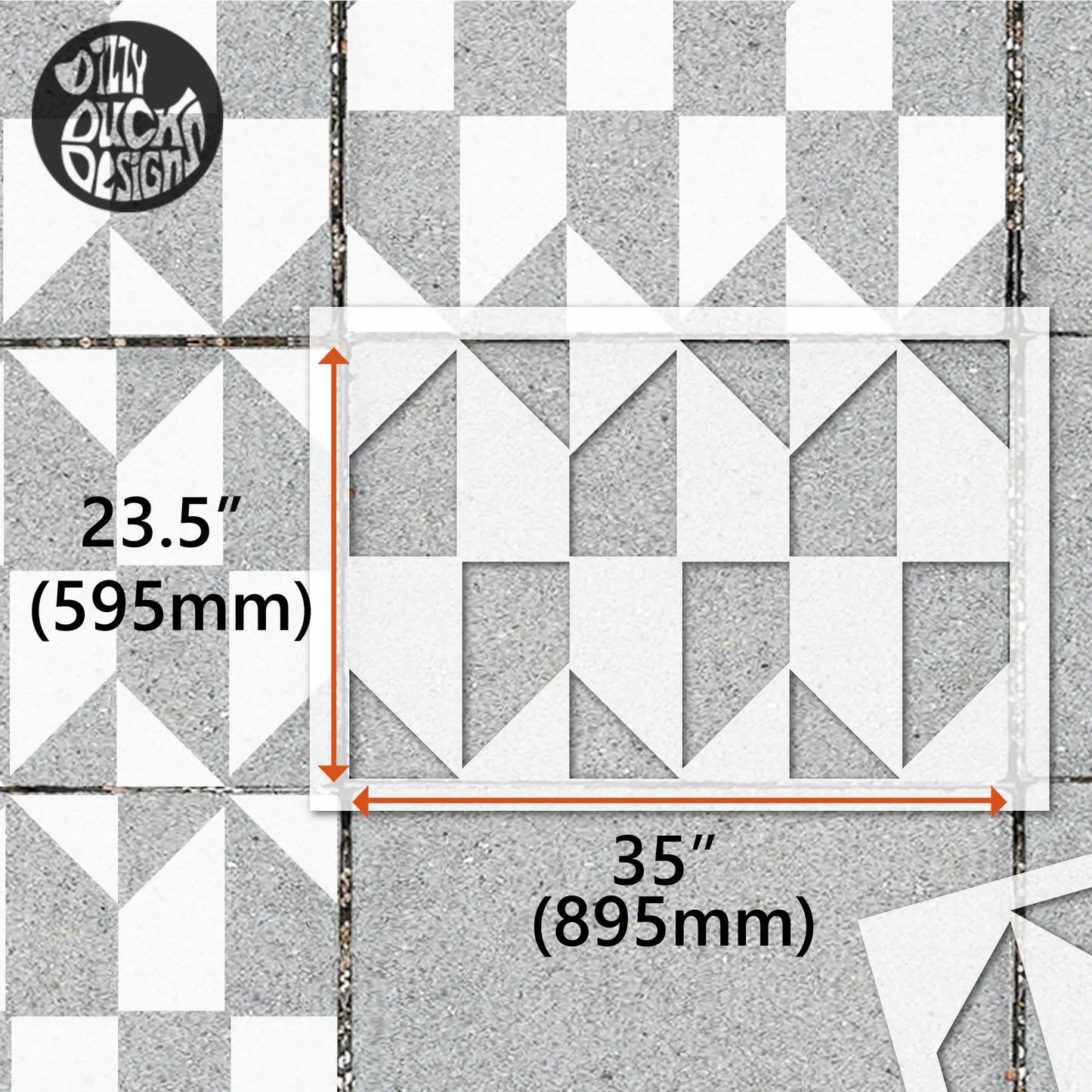 Tandilt Patio Stencil - Rectangle Slabs - Dizzy Duck Designs