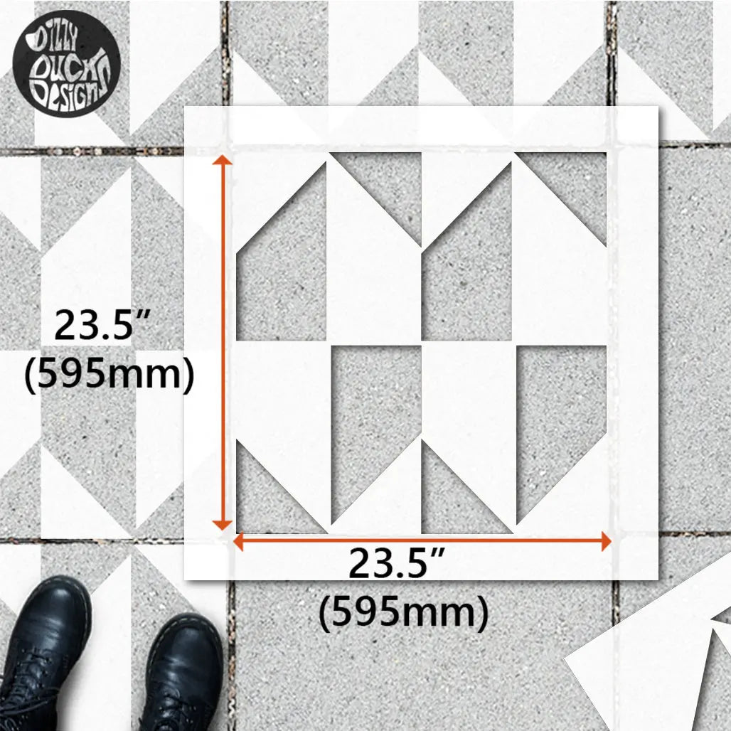Tandilt Patio Stencil - Square Slabs - Dizzy Duck Designs