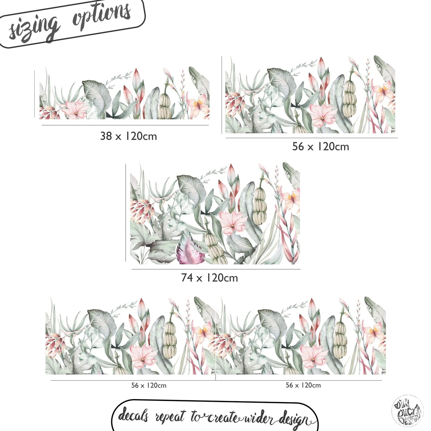 Tropical Banana Window Decal Border - Dizzy Duck Designs