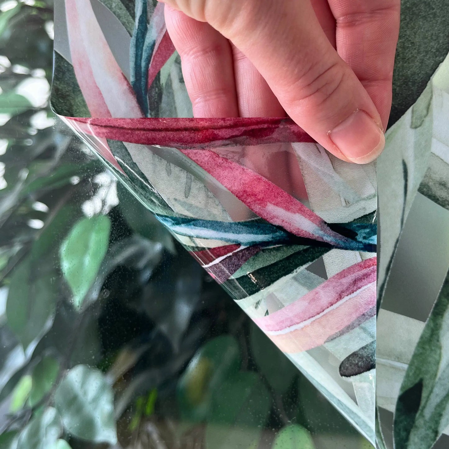 Tropical Grass Frosted Window Border Decal - Dizzy Duck Designs