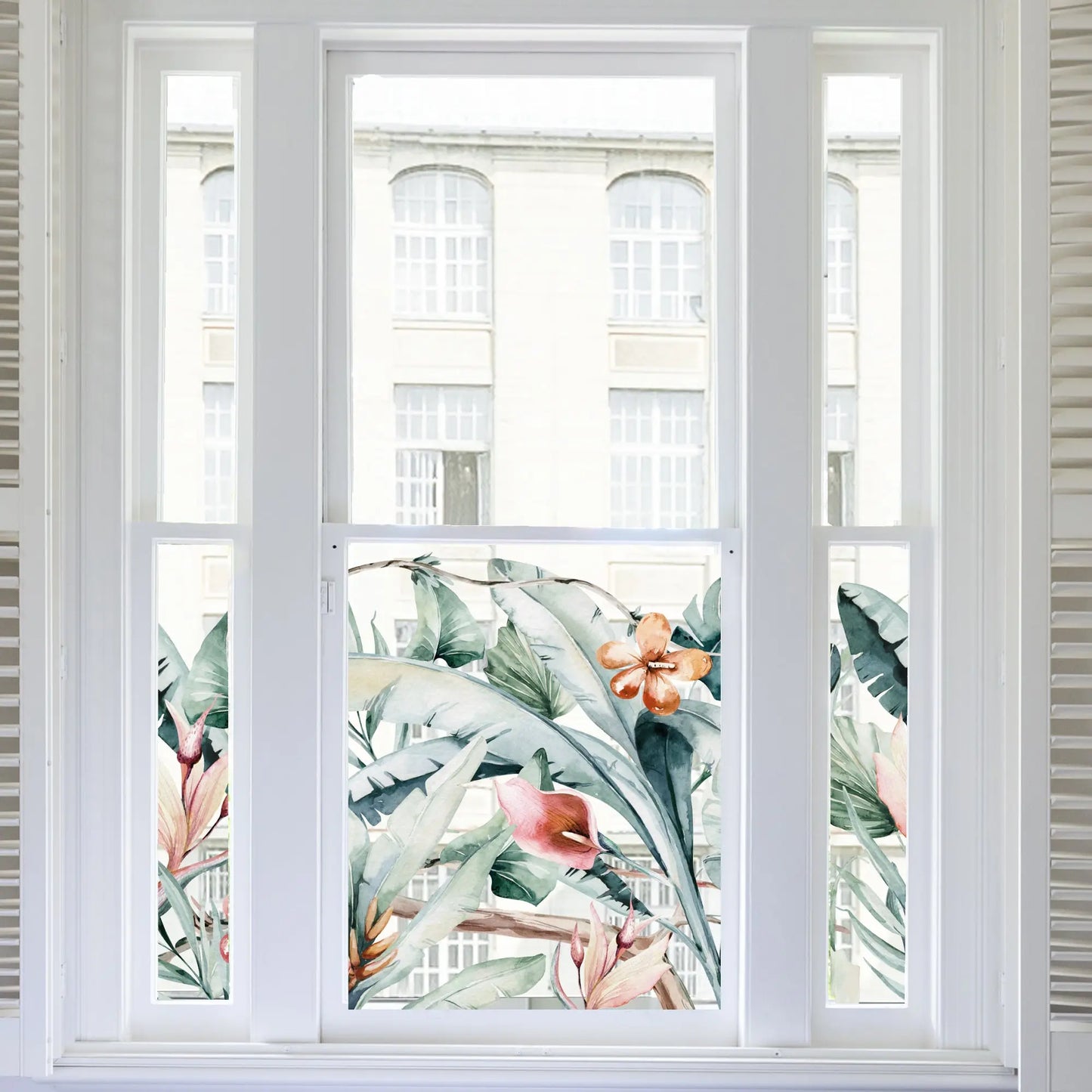 Tropical Leaves Border Window Decal - Dizzy Duck Designs