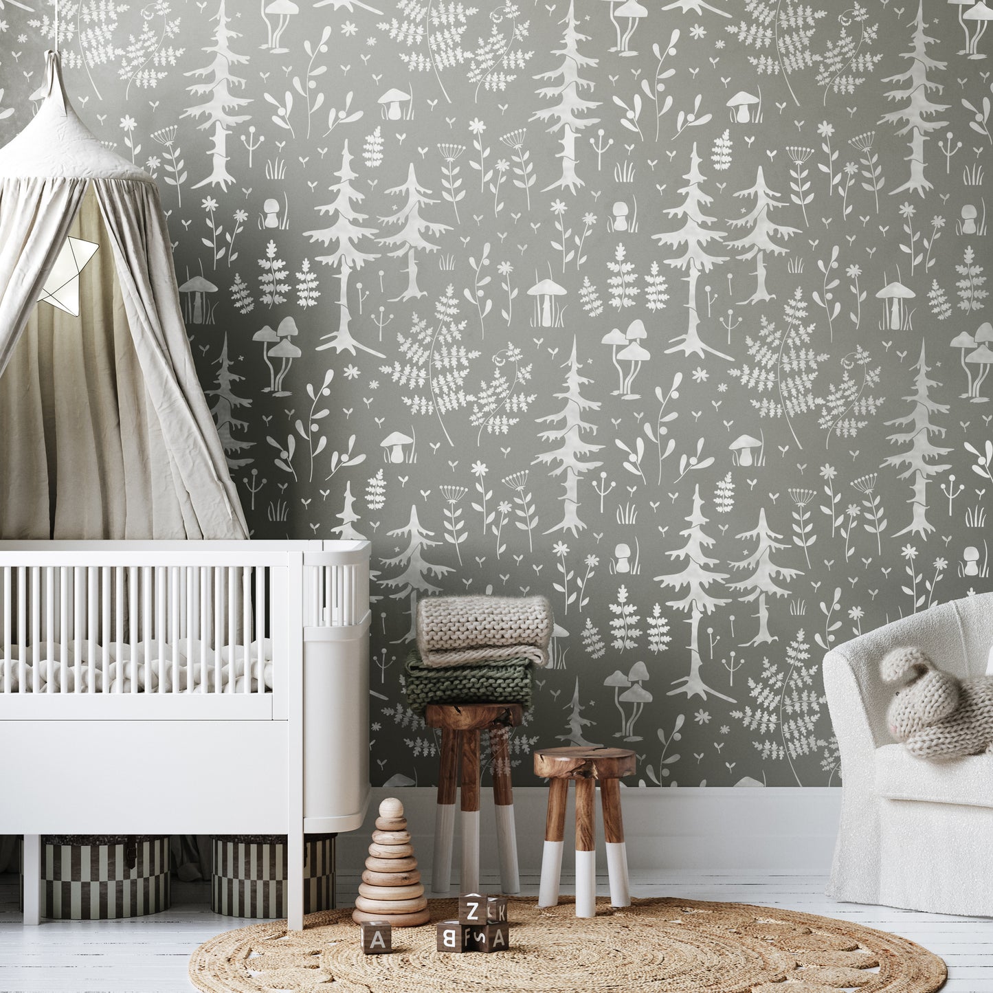 Woodland Forest Nursery Wall Stencil
