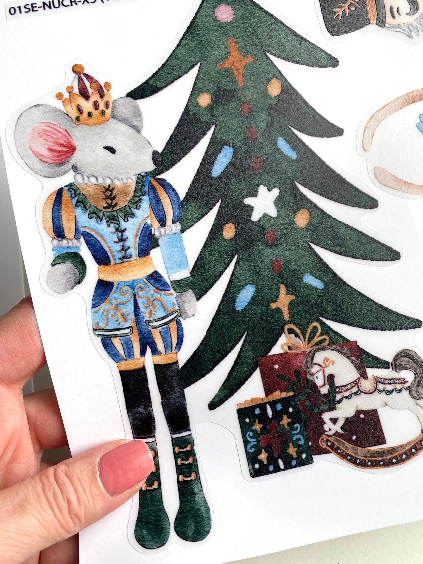 Watercolour Nutcracker Christmas Window Decal Set - Reusable Classy Xmas Window Stickers by Dizzy Duck - Dizzy Duck Designs