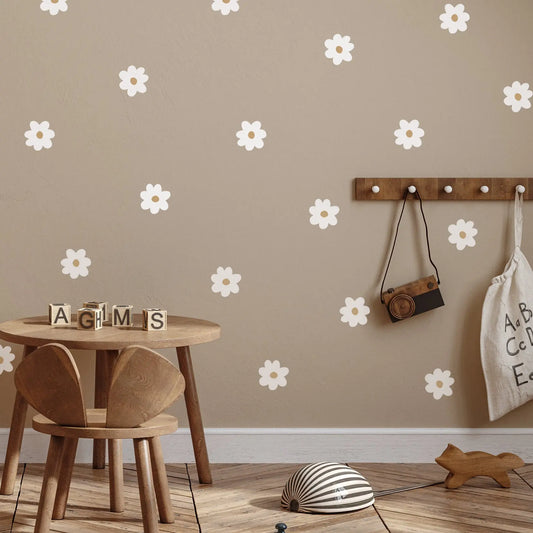 White Daisy Wall Decals - Dizzy Duck Designs