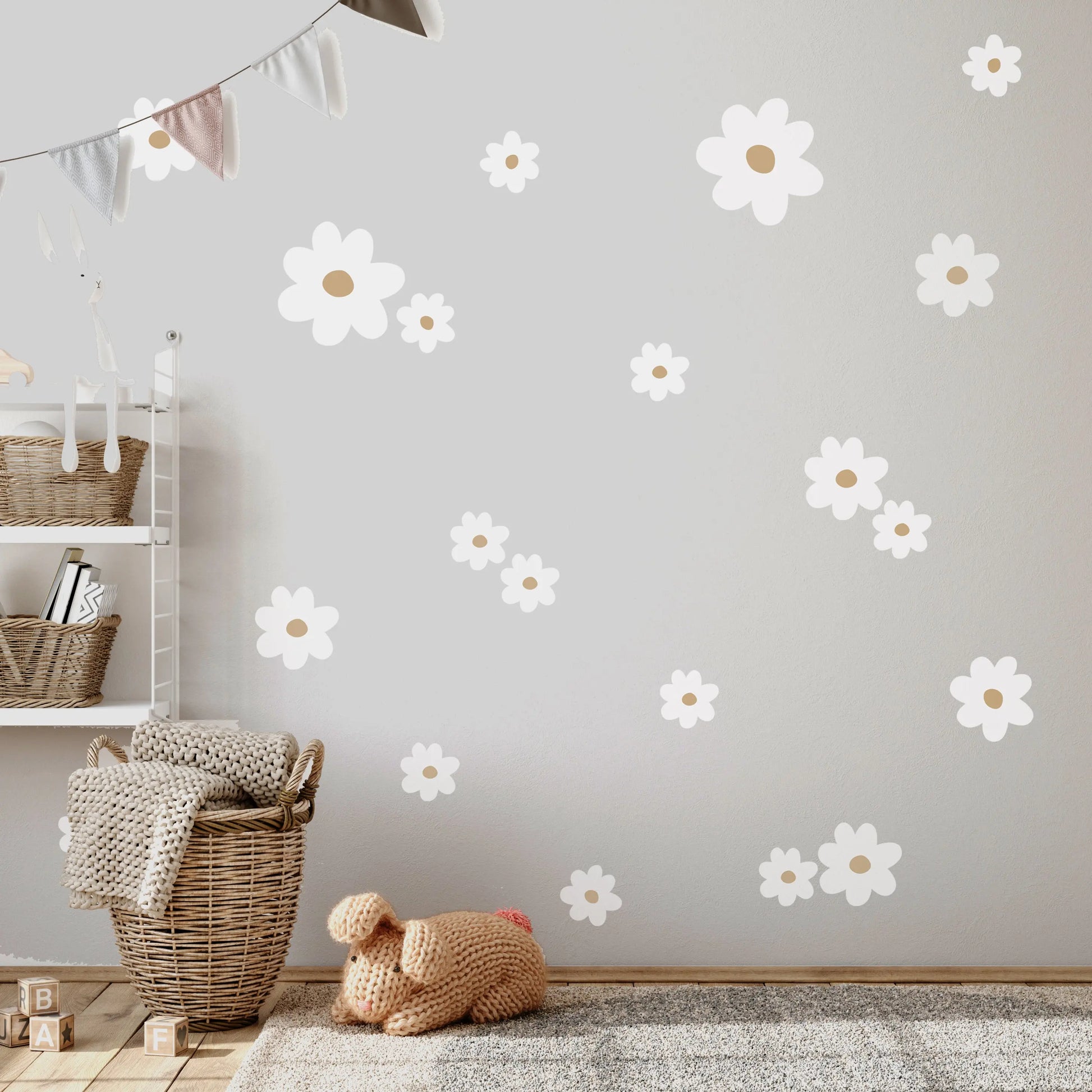 Wall Decal White Daisy Wall Stickers Dizzy Duck Designs