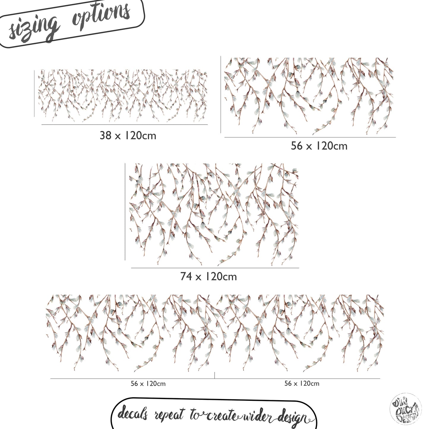 Willow Clear Border Privacy Window Decal - Dizzy Duck Designs