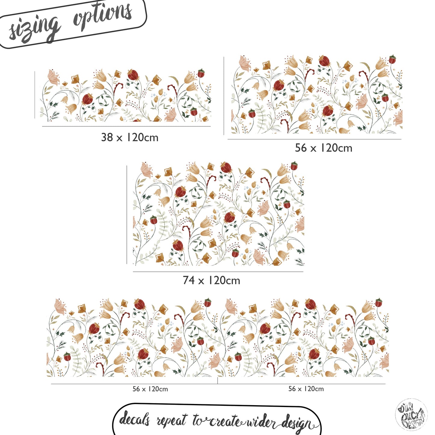 Winter Flower Frosted Privacy Border Window Decal - Dizzy Duck Designs