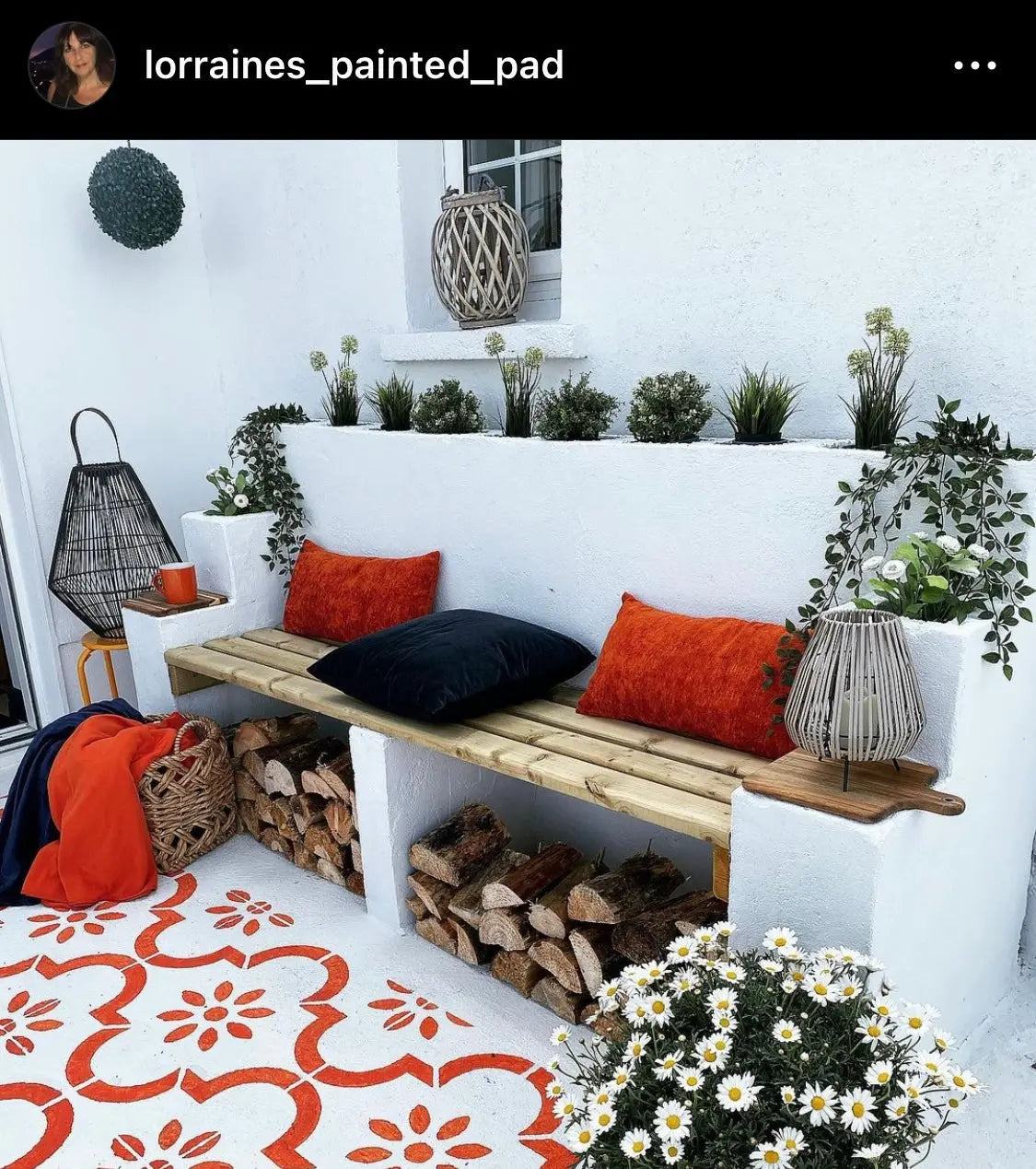 Zarzis Patio Stencil - Square Slabs - Dizzy Duck Designs