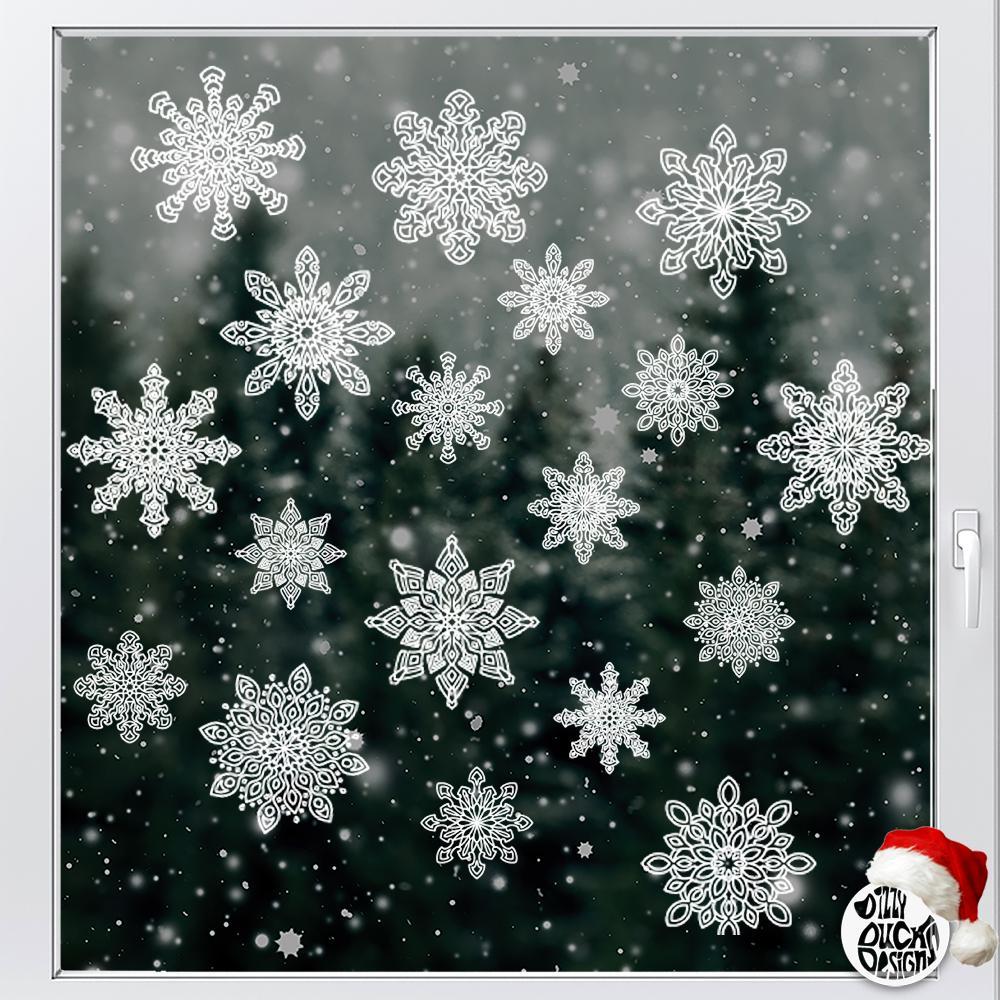 Christmas Windows Clings Christmas Snowflake Window Clings