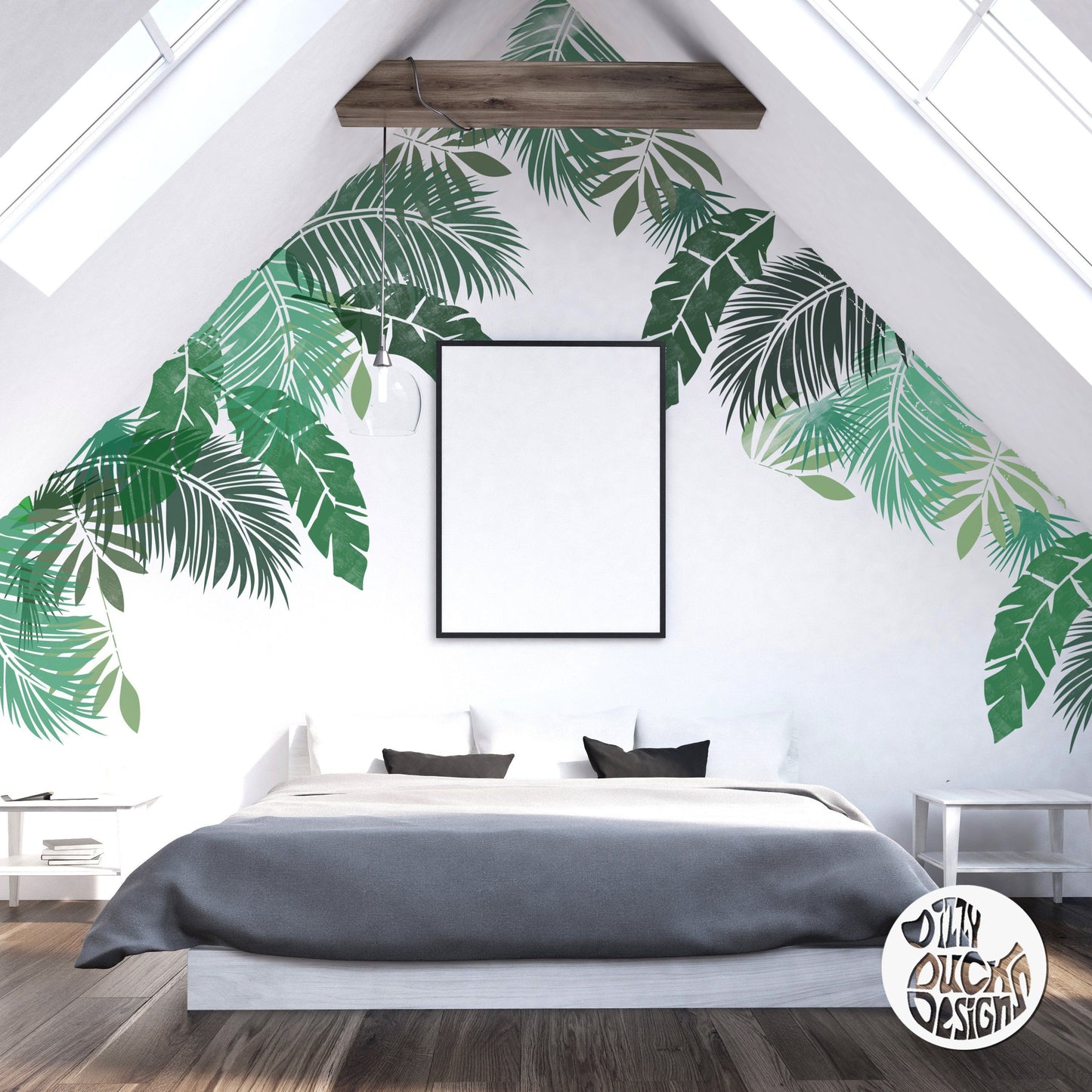 6 x Large JUNGLE LEAF Wall Stencils - Dizzy Duck Designs