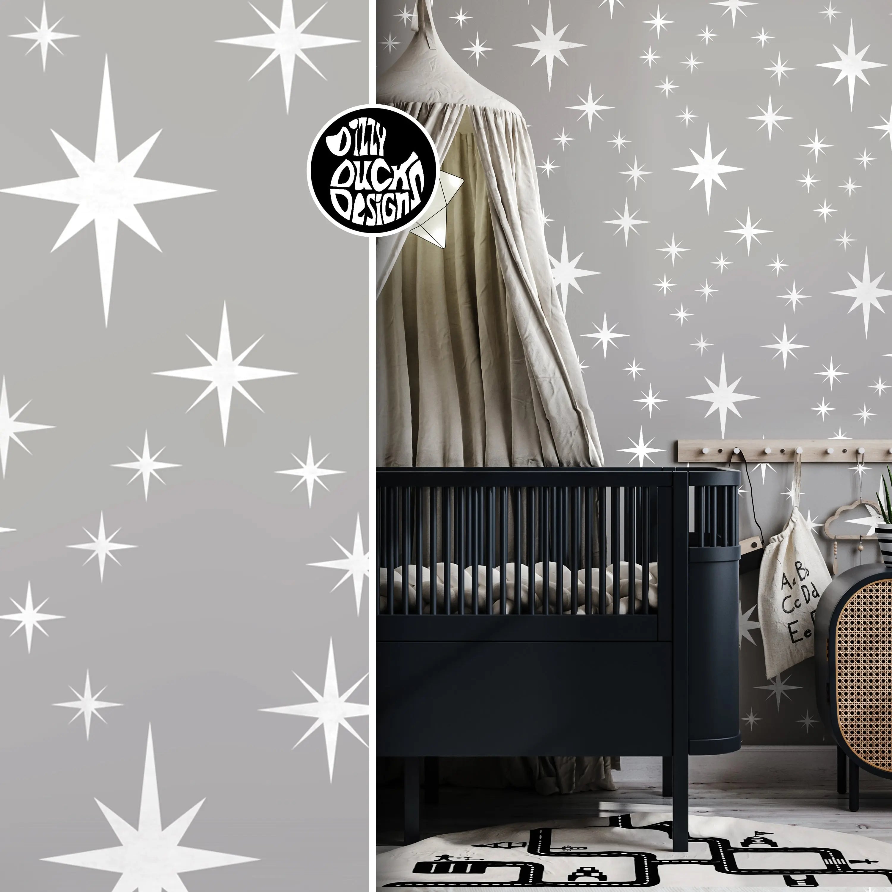 Designer Stencils Star Wallpaper Wall Stencil SKU #3331