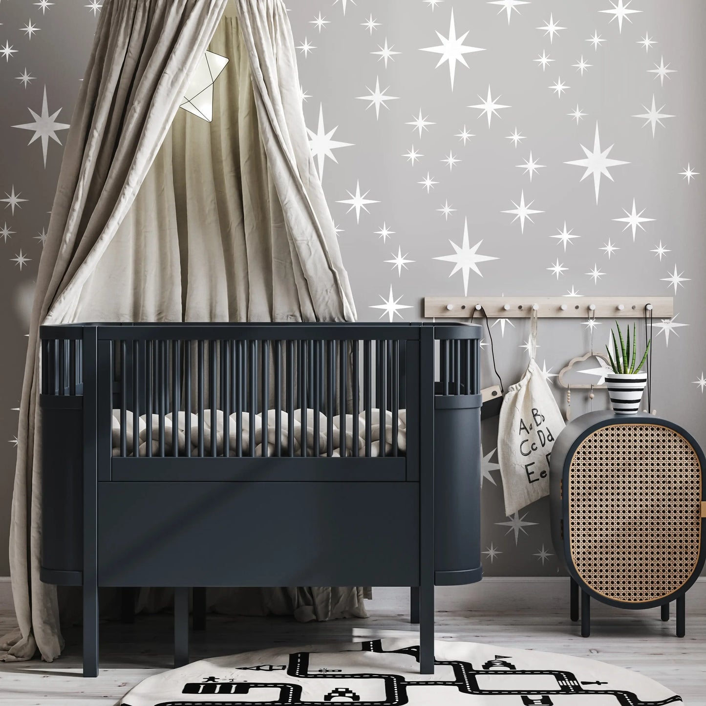 8-POINT STAR CLUSTER Wall Stencil - Dizzy Duck Designs