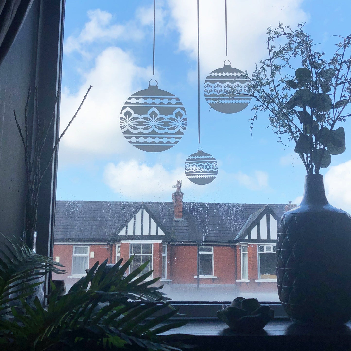 8 x Nordic Baubles Christmas Window Decals - Dizzy Duck Designs