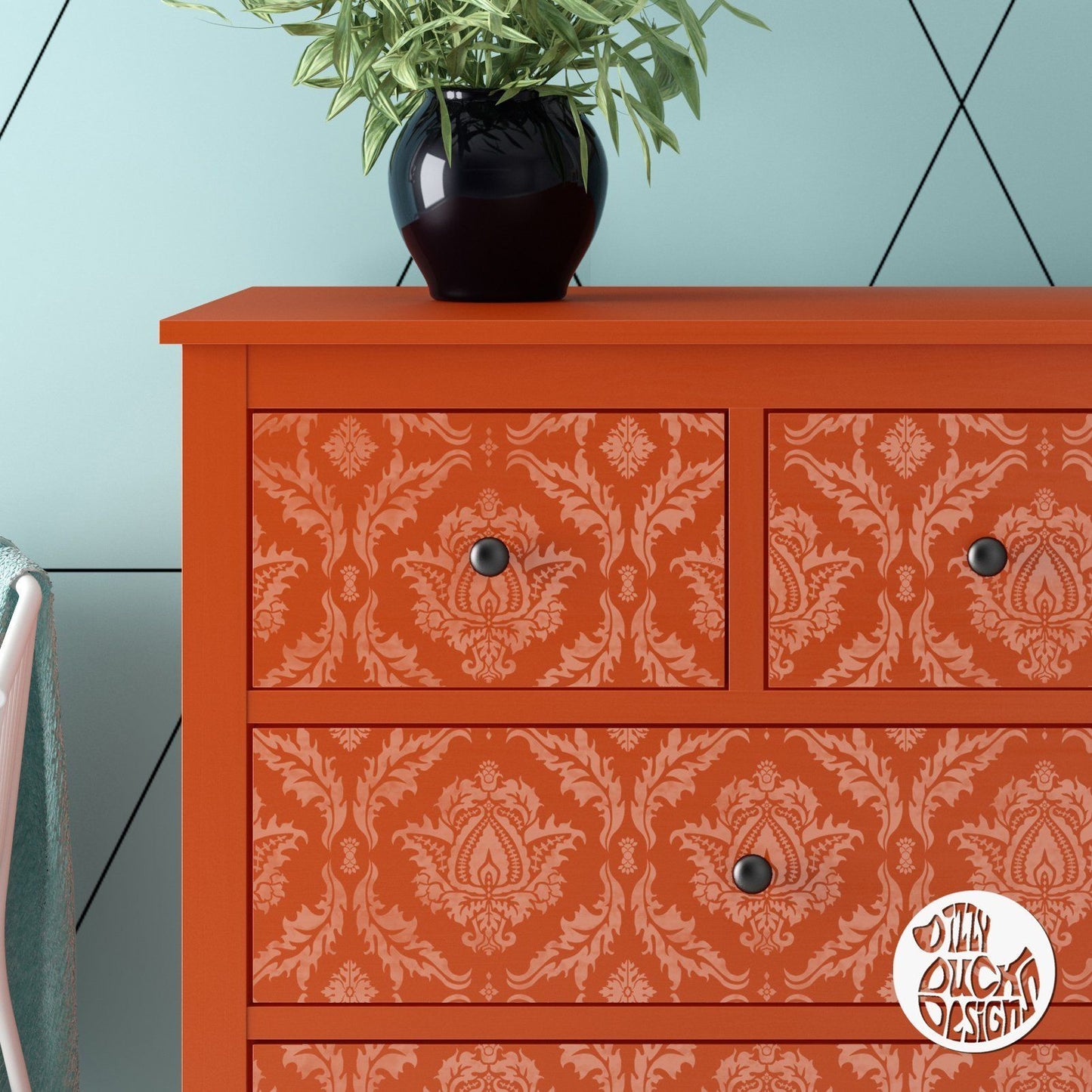 ANKARA Furniture Stencil - Dizzy Duck Designs