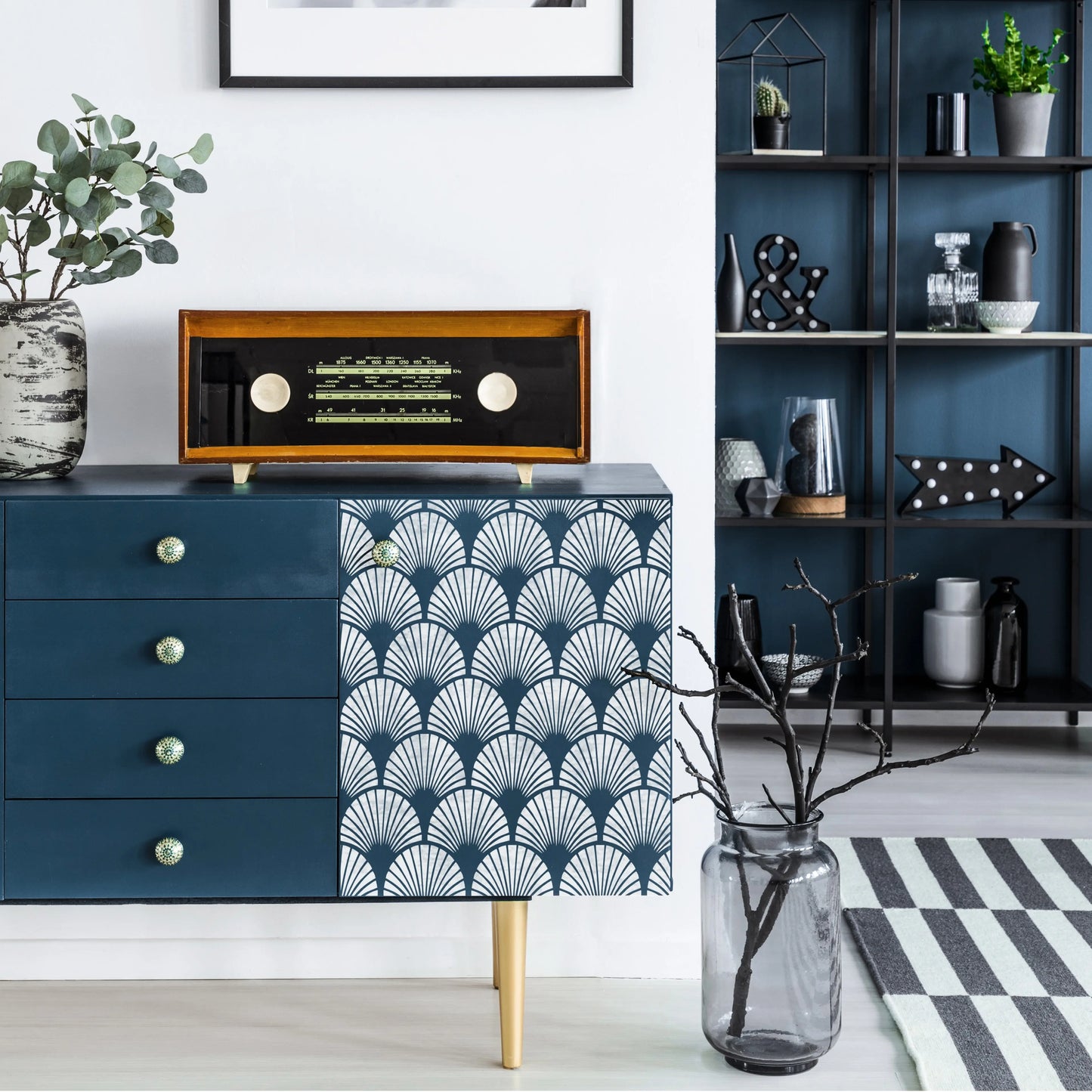 ART DECO FAN Furniture Stencil - Dizzy Duck Designs