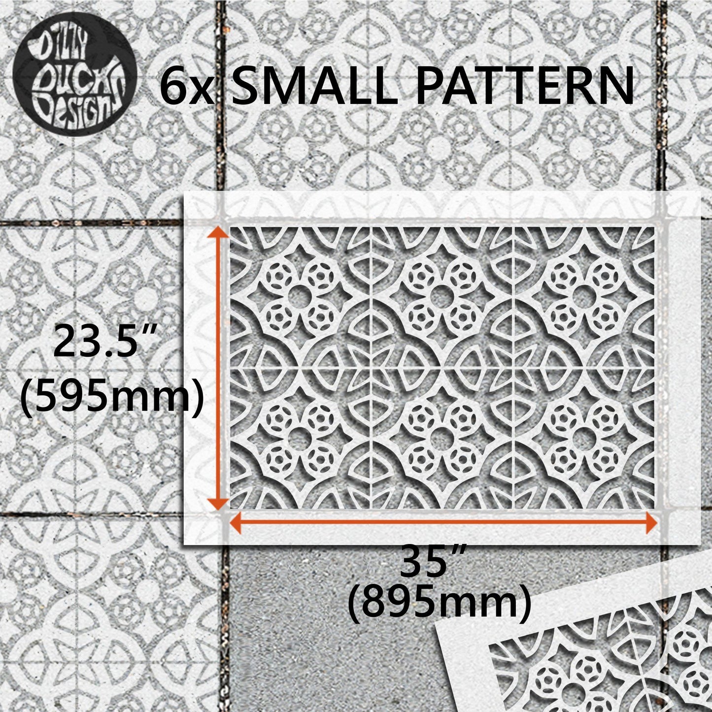 Almeria Patio Stencil - Rectangle Slabs - Dizzy Duck Designs