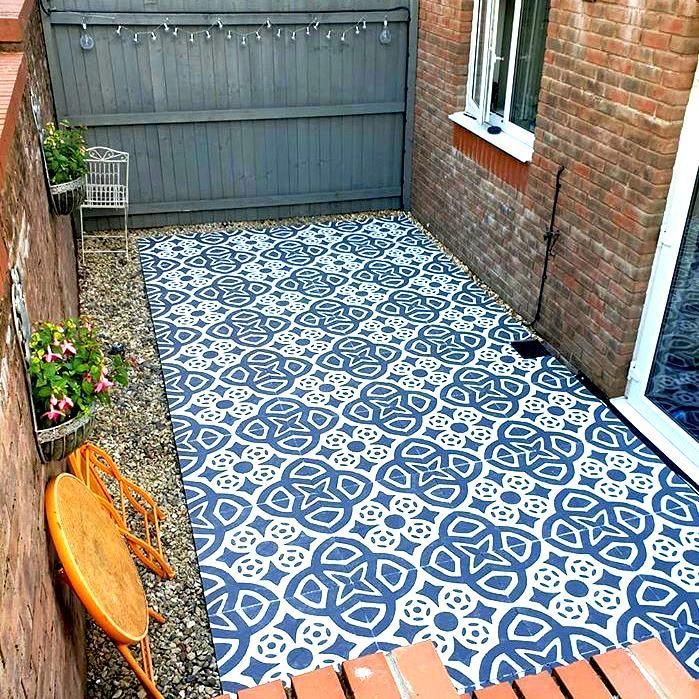 Almeria Patio Stencil - Square Slabs - Dizzy Duck Designs