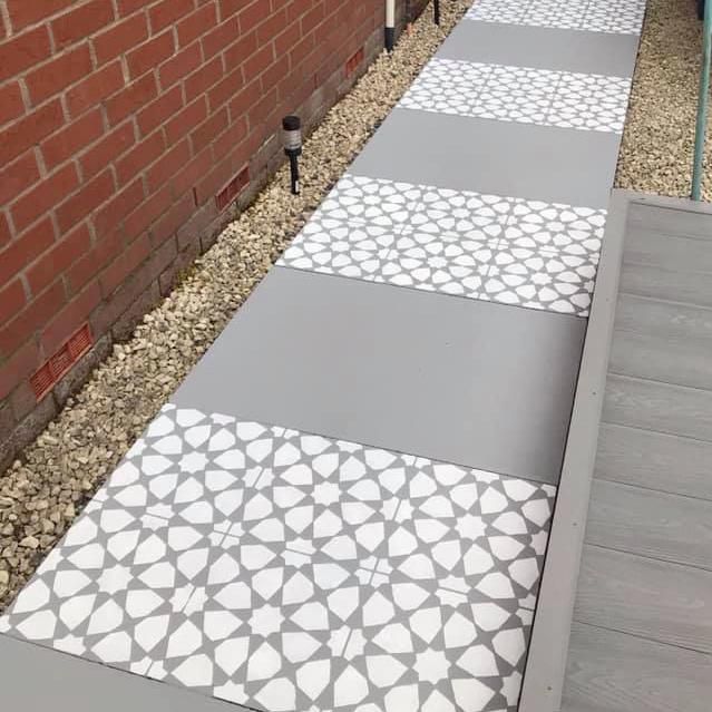 Amira Patio Stencil - Rectangle Slabs - Dizzy Duck Designs