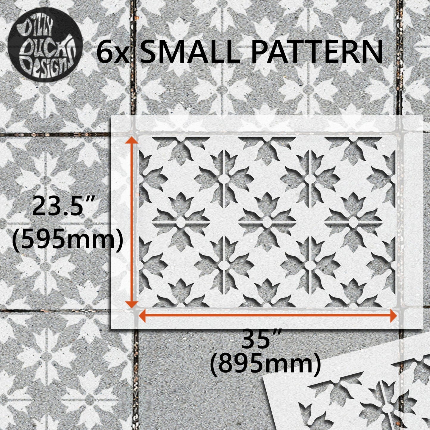 Armilla Patio Stencil - Rectangle Slabs - Dizzy Duck Designs