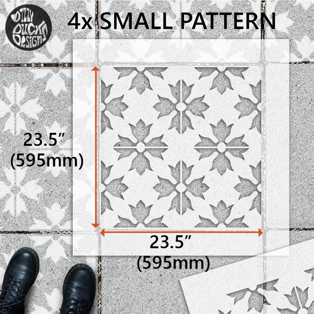 Armilla Patio Stencil - Square Slabs - Dizzy Duck Designs