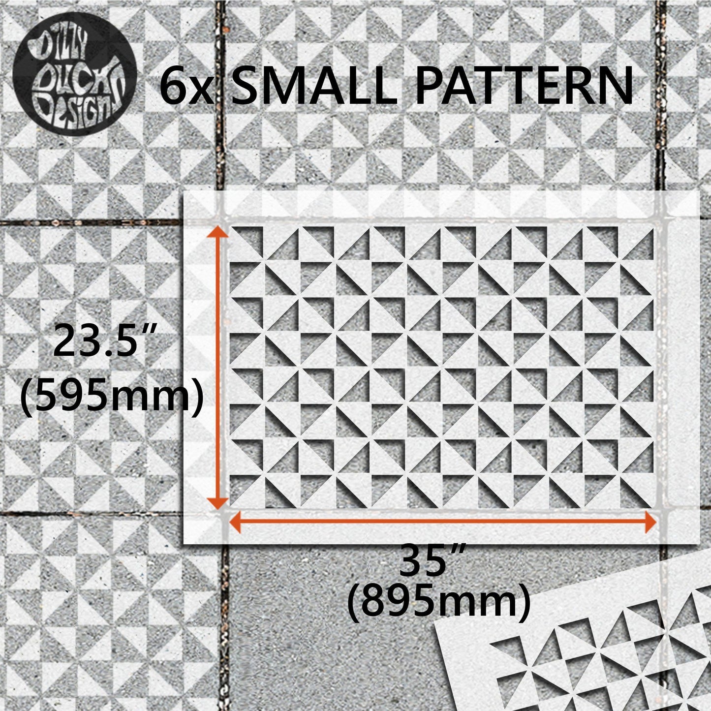 Assa Patio Stencil - Rectangle Slabs - Dizzy Duck Designs