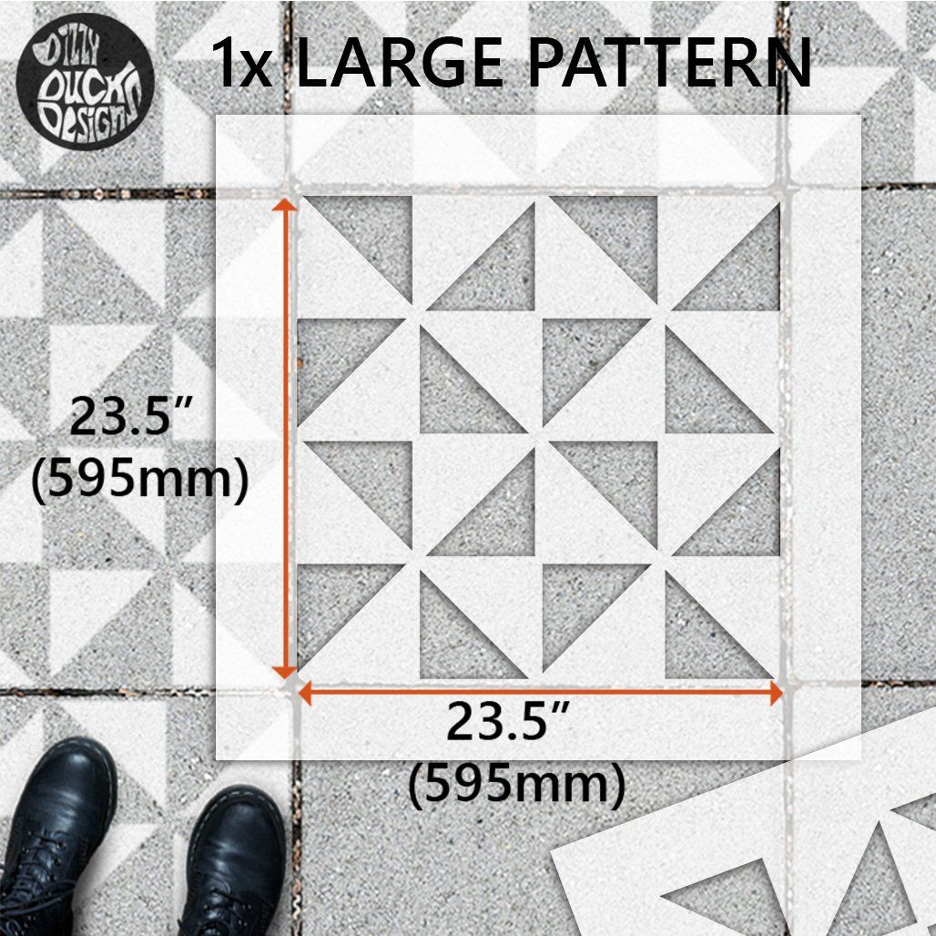 Assa Patio Stencil - Square Slabs - Dizzy Duck Designs