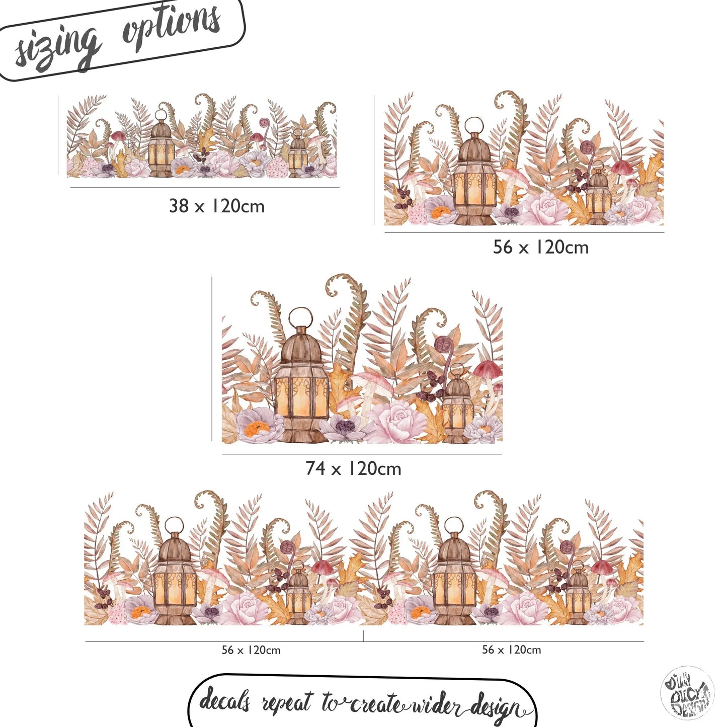 Autumn Flowers Frosted Window Privacy Border - Dizzy Duck Designs