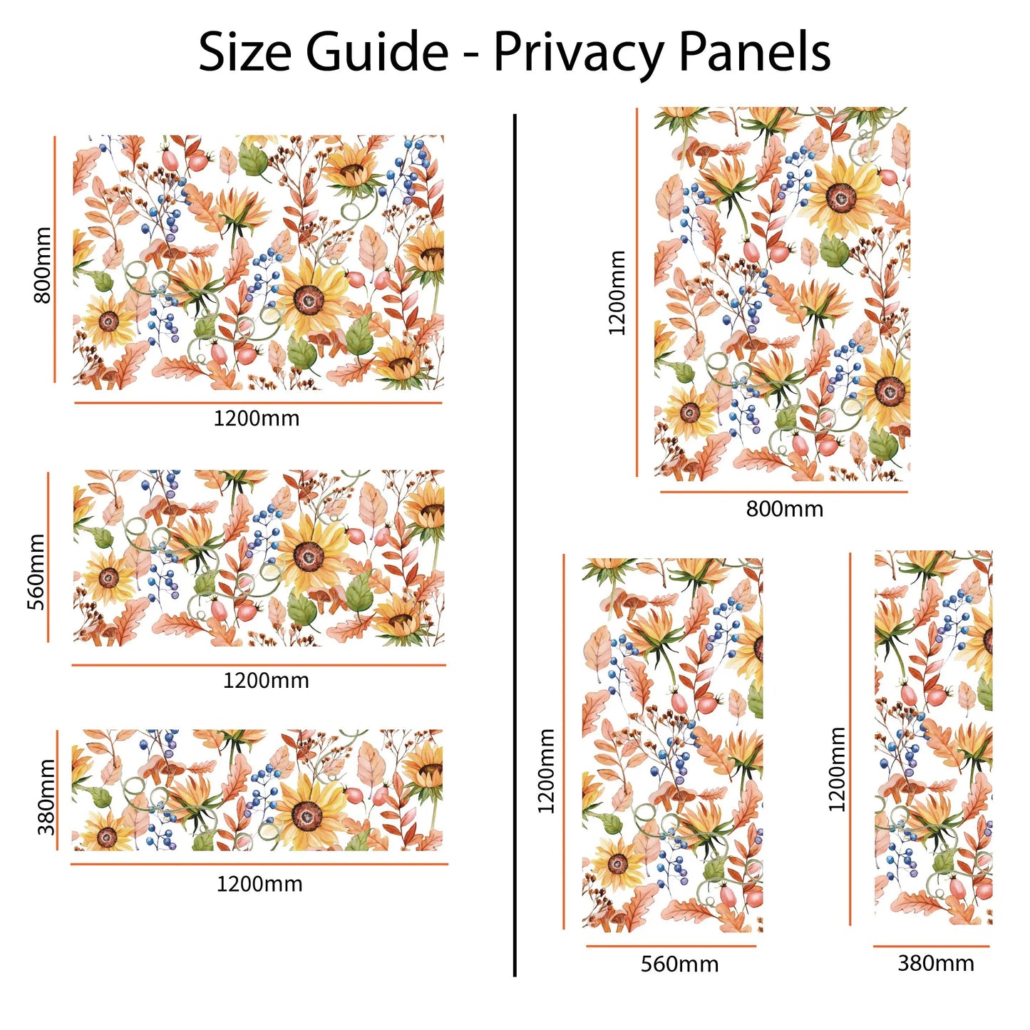 Autumn Sunflower Privacy Frosted Window Panel - Dizzy Duck Designs